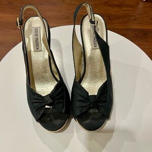 Steve Madden “Cerona” Espadrille Wedges – Black